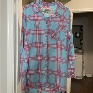 Plaid sleep shirt
